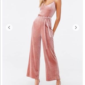 Crushed velvet jumpsuit with tags